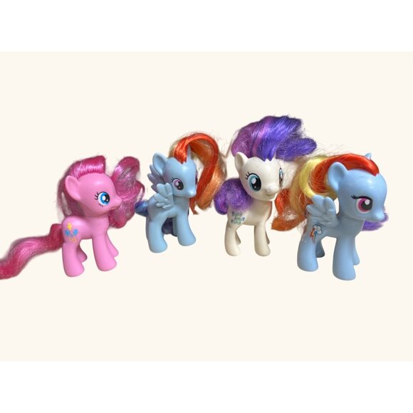 My Little Pony Mini Figures Set Of 4 Rainbow Dash Pinkie Pie Lot - Picture 1 of 12